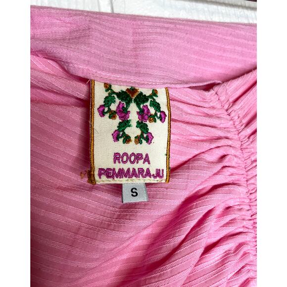 ROOPA PEMMARAJU Pink Corn Fiber Gathered Skirt S - Picture 5 of 12